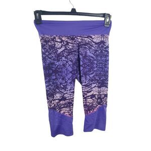 Gaiam Athletic Capri 16 Girls Purple Skinny leg Mesh Bottoms Mid Rise Kids Casua